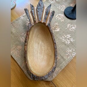 Tommy Bahama Wooden Pineapple Bowl